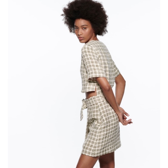 ZARA CUT OUT PLAID DRESS - Picture 8 of 15